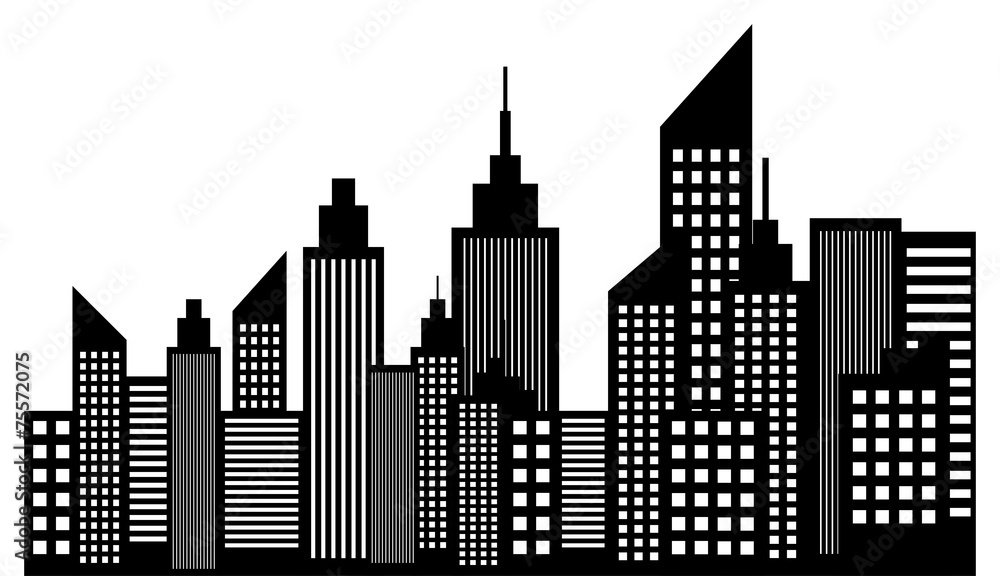 Modern City Skyline Skyscrapers