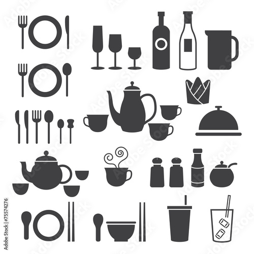 Icons Set : Dinner Restaurant and Eating