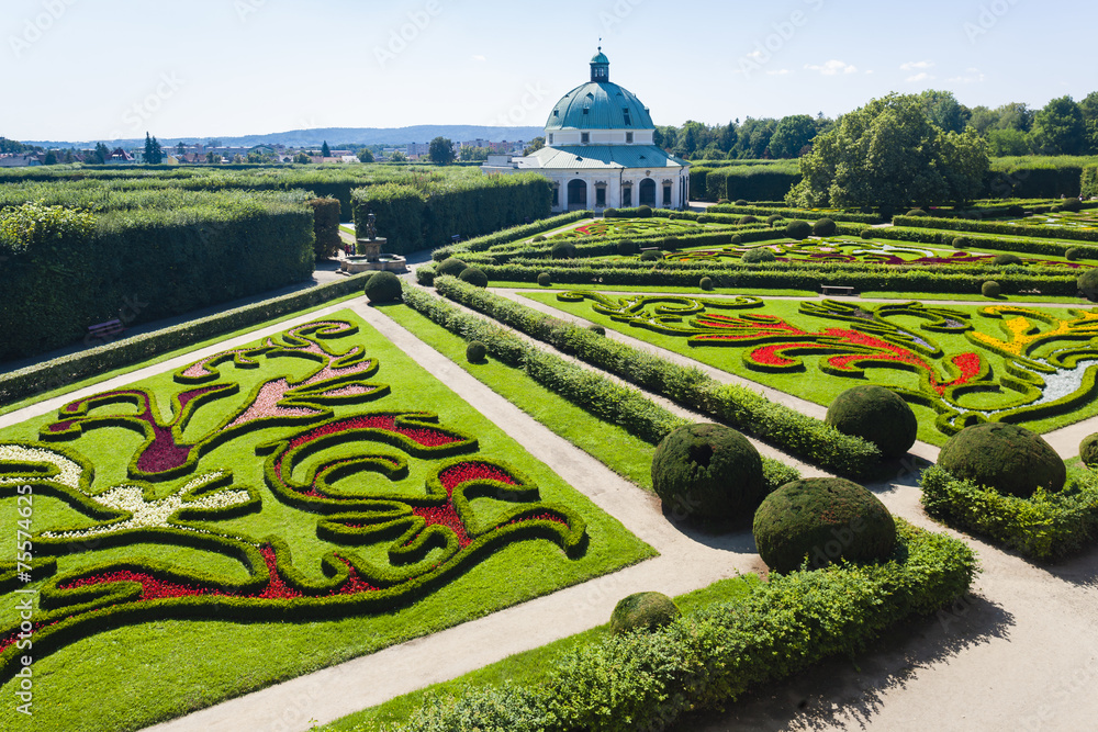 Flower garden of Kromeriz Palace, Czech Republic