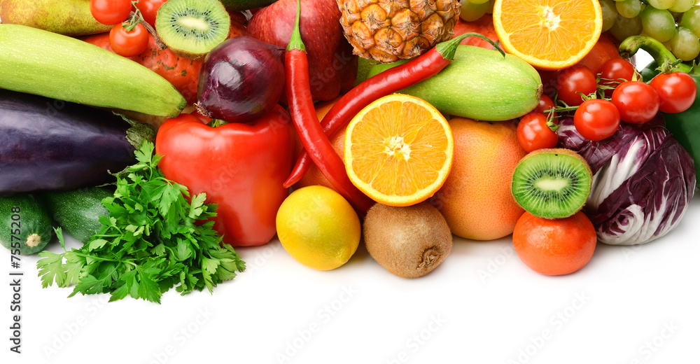 fruits and vegetables isolated on white background fruits and vegetables isolated on white background