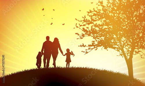Family at sunset