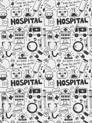 Hospital elements doodles hand drawn line icon,eps10