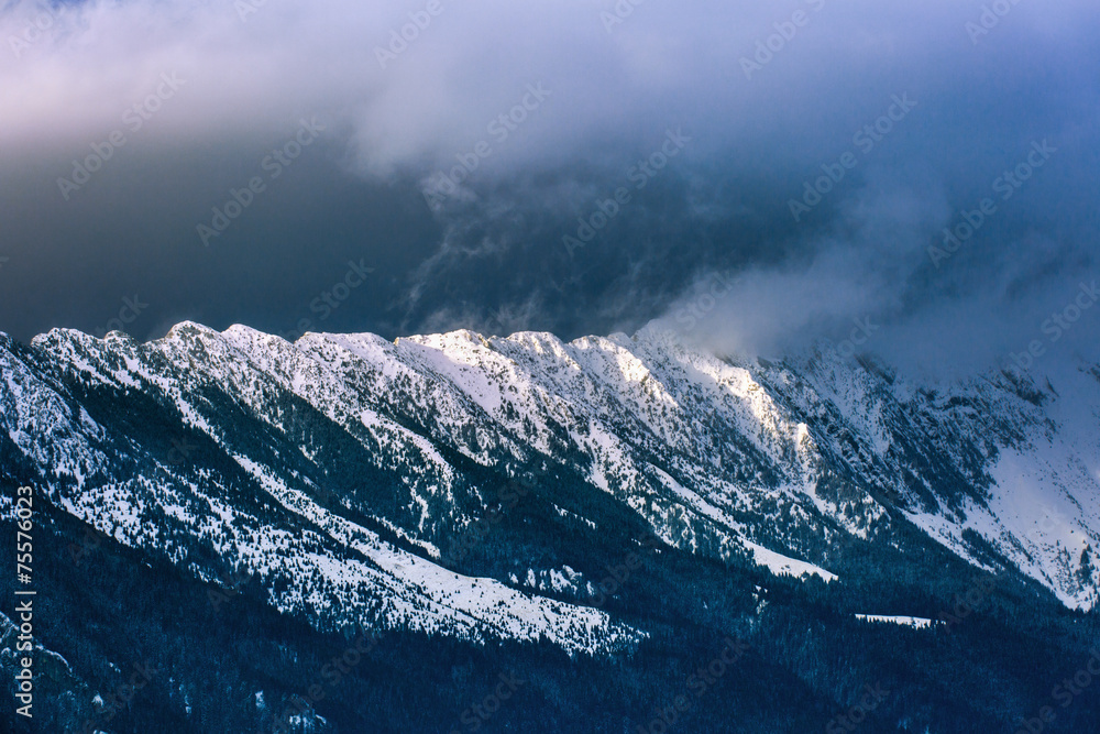 Piatra Craiului winter mountain ridge landscape