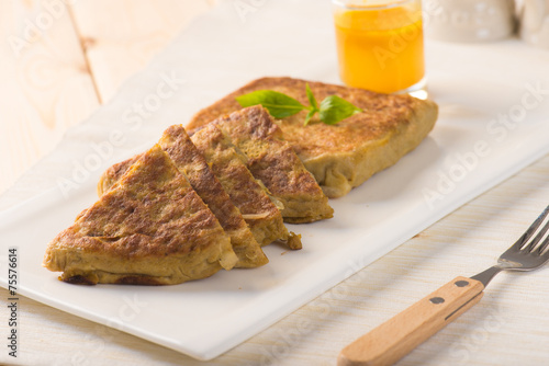 Martabak or murtabak, also mutabbaq, is a stuffed pancake is com photo