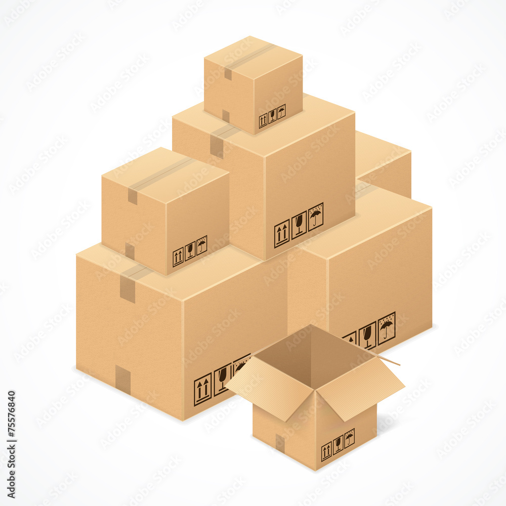 Cardboard boxes isolated on white Cardboard boxes isolated on white