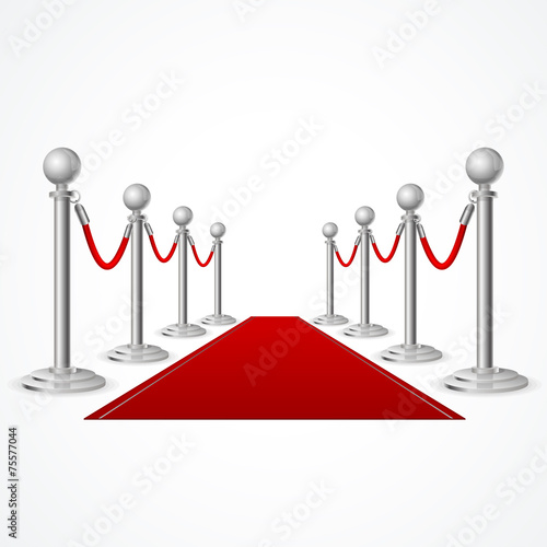Vector red event carpet isolated on white