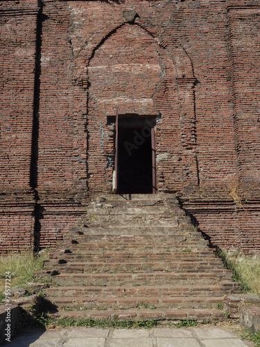 Facade made of bricks photo