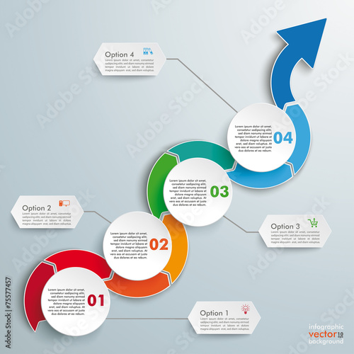 Arrow Wave Circles Timeline Infographic