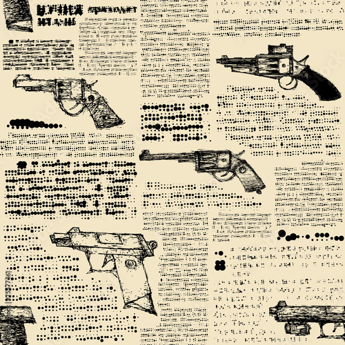 Imitation of retro newspaper