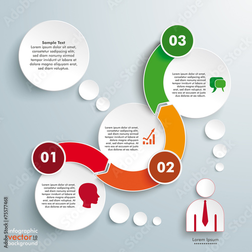 Wave 3 Circles Timeline Infographic