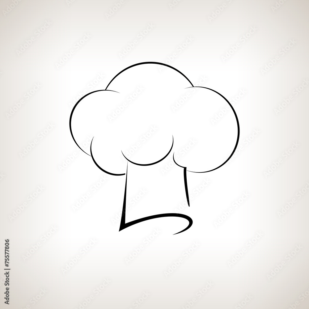 Silhouette chefs toque hat on a light background, vector Silhouette chefs toque hat on a light background, vector