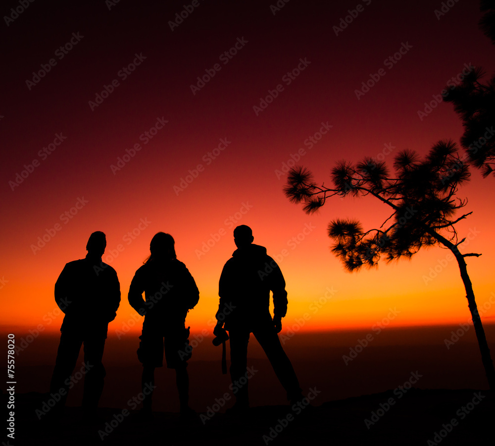 silhouette of man group