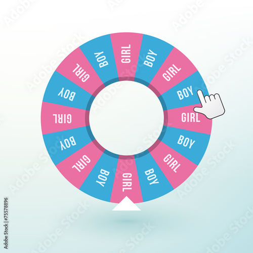 wheel of fortune with the draw of children's gender