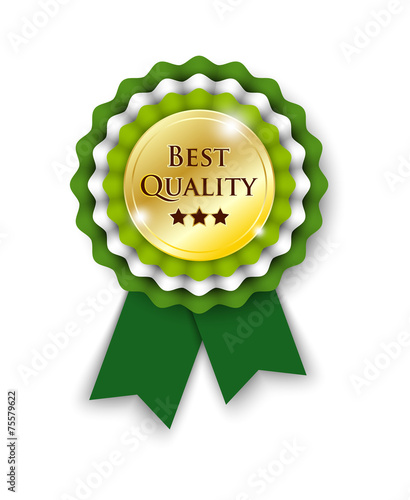 Photo green rosette with text best quality