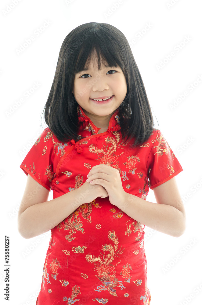 Beautiful chinese girl greeting Beautiful chinese girl greeting