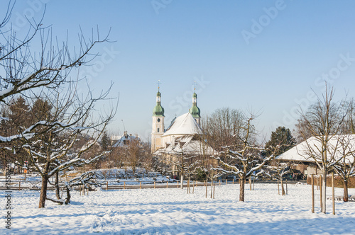 Arlesheim, Dorf, Arlesheimer Dorf, Dom, Arlesheimer Dom, Winterwanderung, Winterspaziergang, Wintersonne, Winter, Basel-Land, Schweiz photo