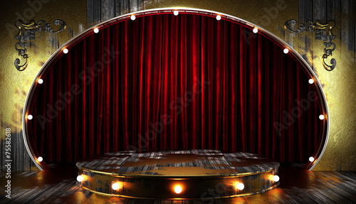 Fotografie red curtain stage with lights