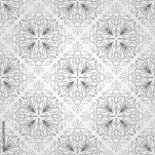 Seamless pattern with flowers and leaves