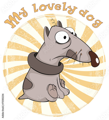 Dog Badge Cartoon