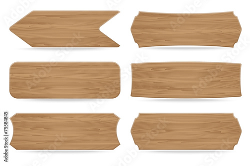 Set of 6 shapes wooden sign boards