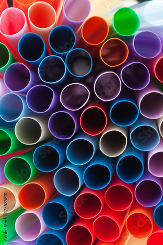 plastic straws abstract background