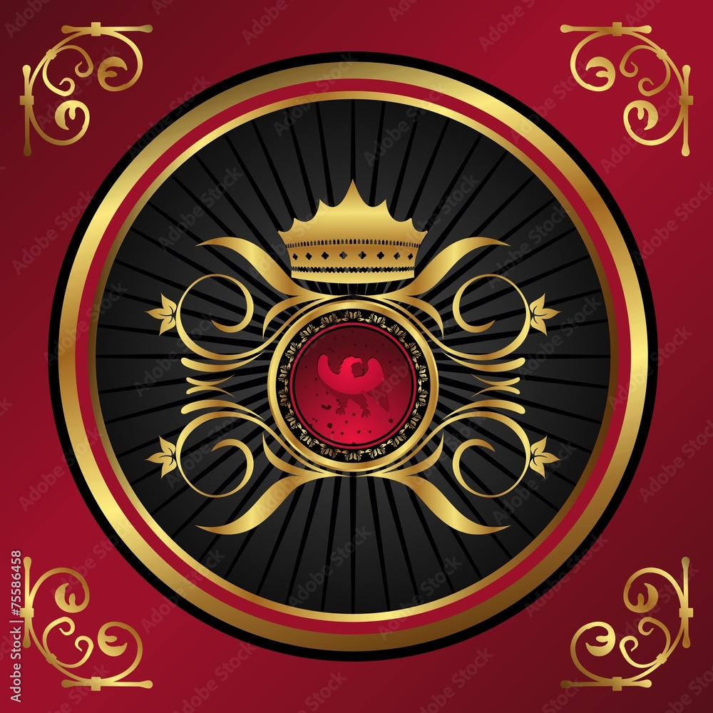 Naklejka premium floral vintage with heraldic elements