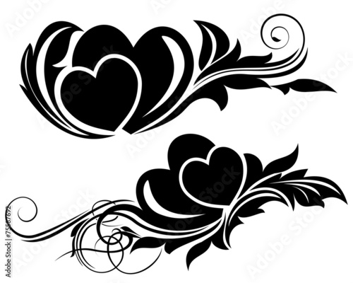 Valentine day floral design element