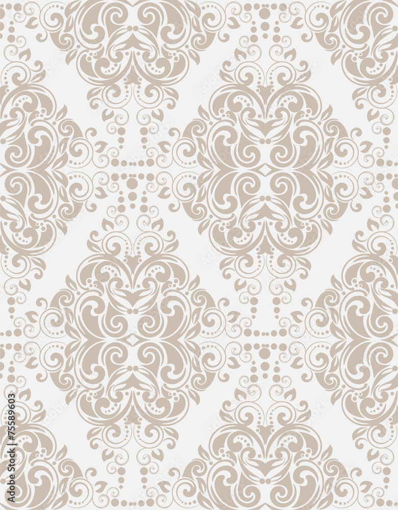 Fototapeta premium Damask seamless floral pattern. Vintage vector illustration.