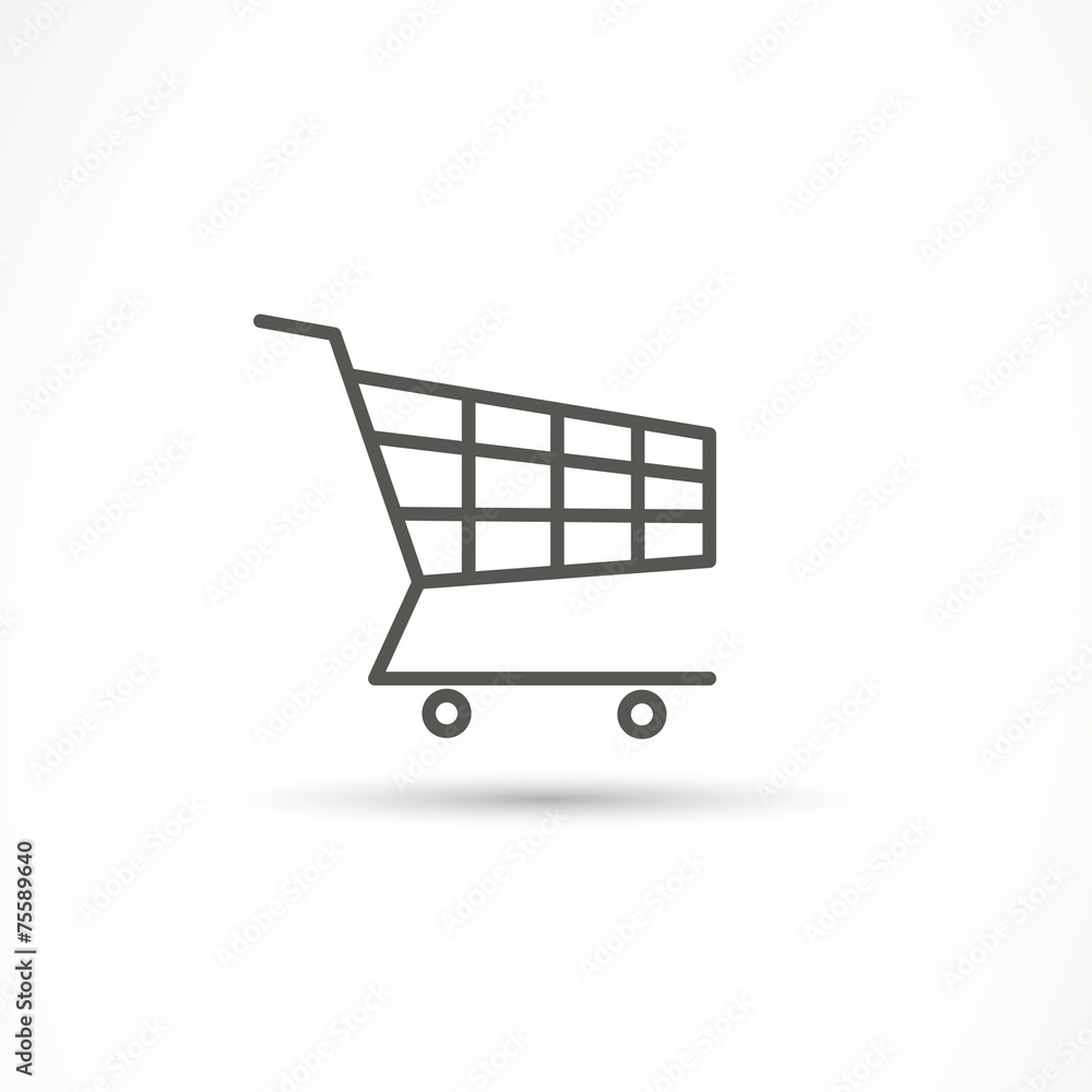 Vector Illustration of a Shopping Cart Icon Vector Illustration of a Shopping Cart Icon