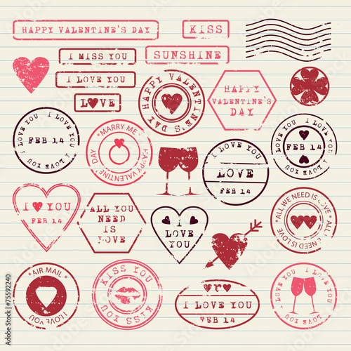 Valentine's Day stamps set
