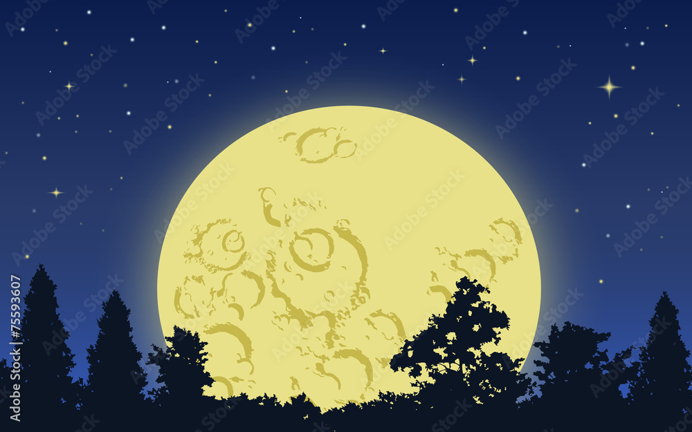 Naklejka premium Big moon rising