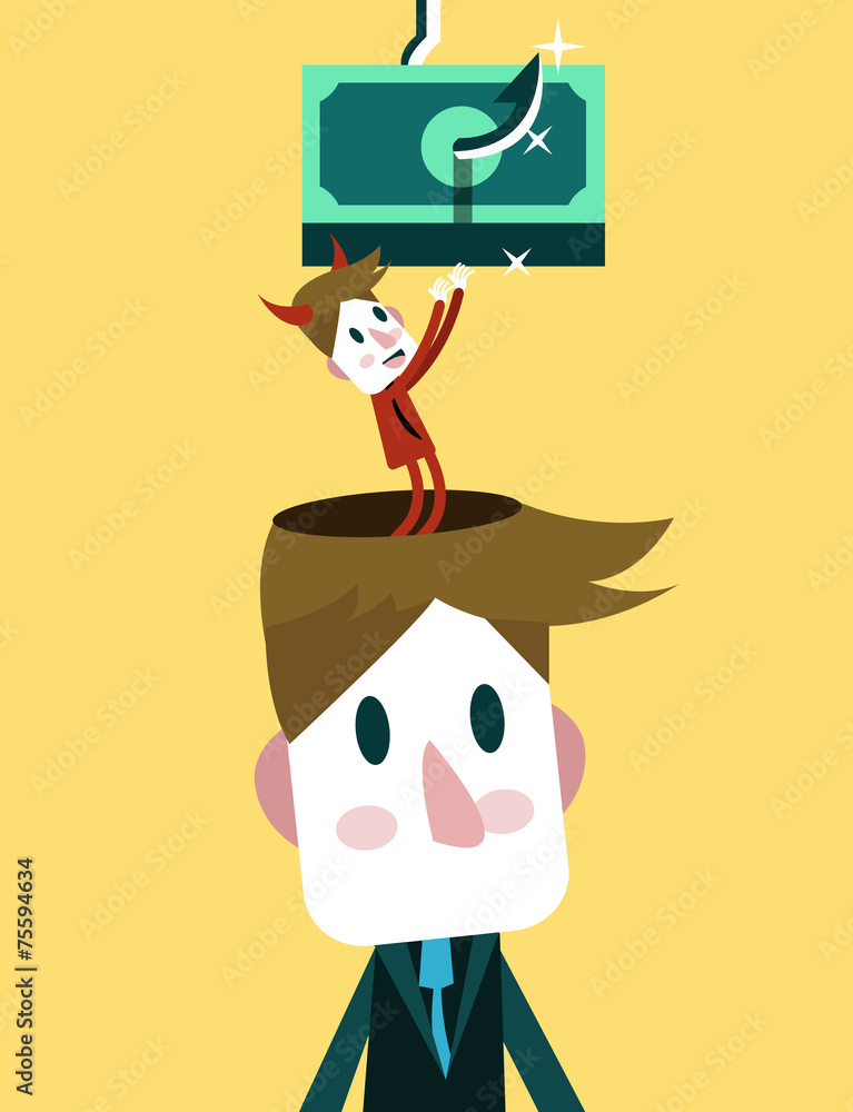 Obraz premium Greed ideas with money trap. Risk investment. vector