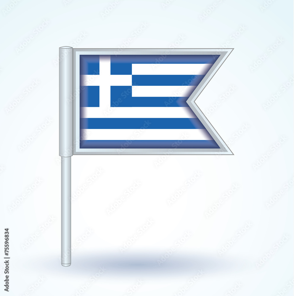 Flag set of greece, vector illustration - obrazy, fototapety, plakaty 