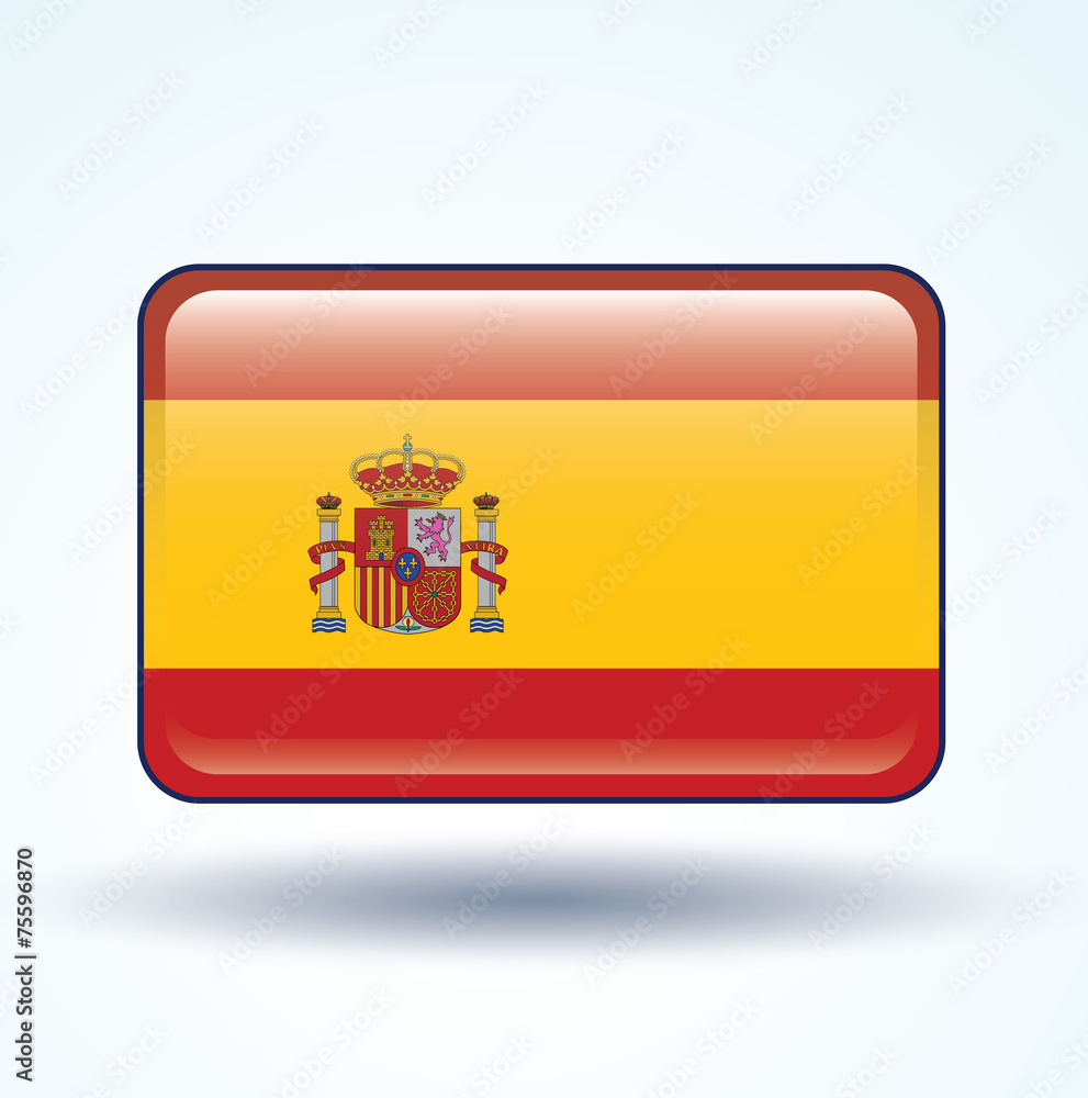 Fototapeta premium Flag set of spain, vector illustration
