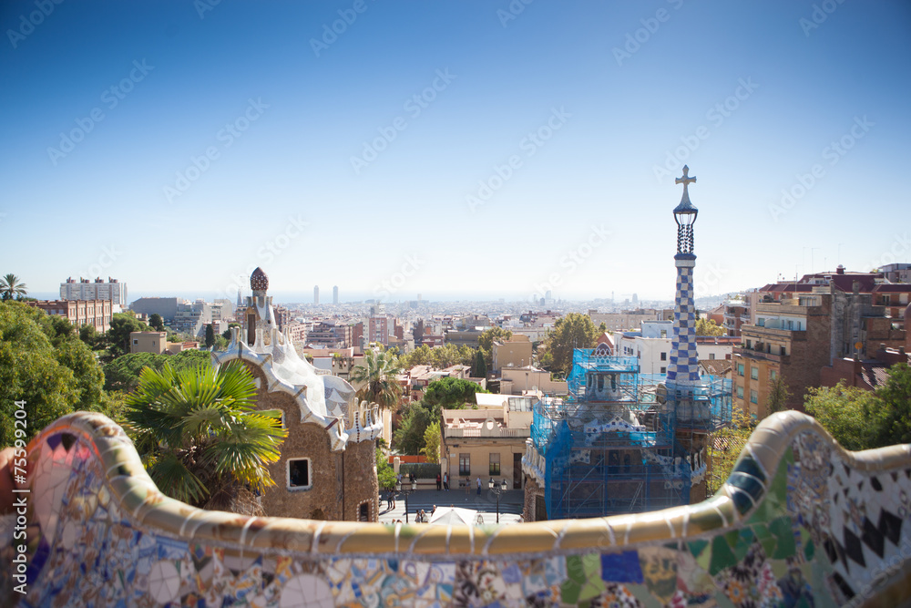 Fototapeta premium Park Guell w Barcelonie, Hiszpania.