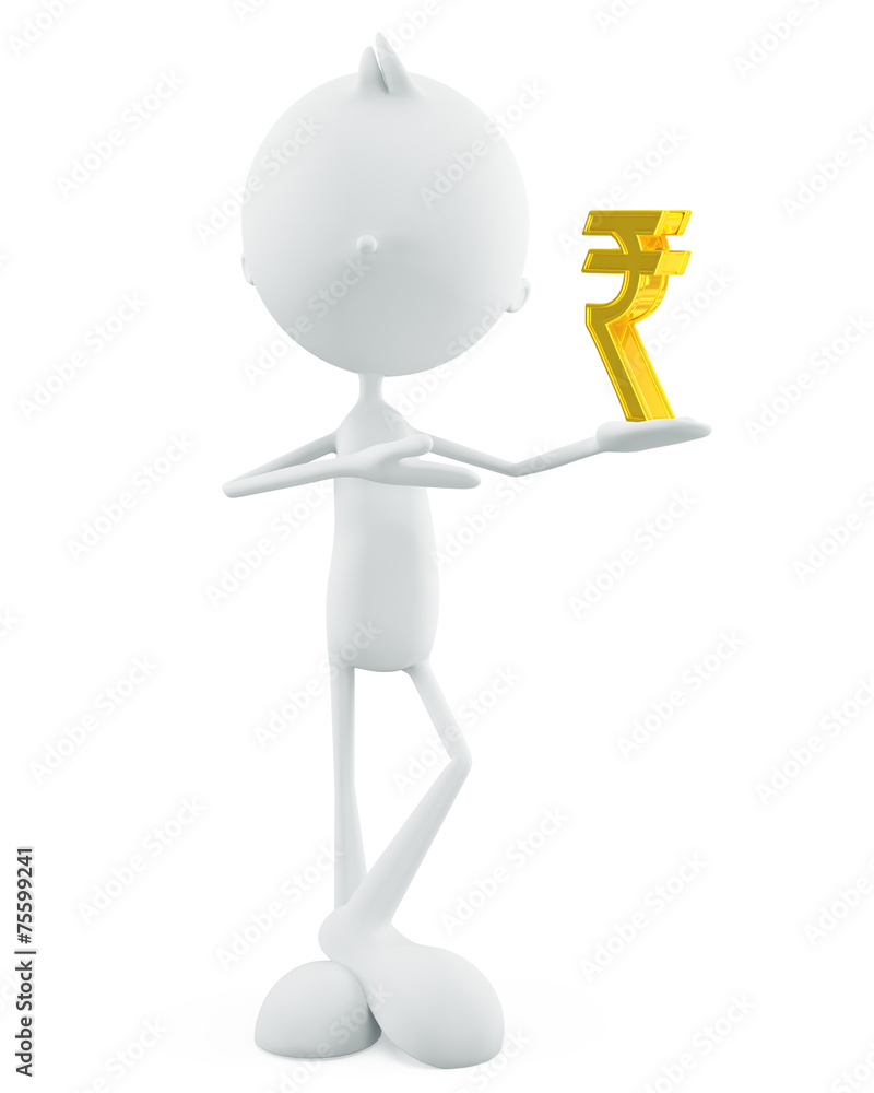 White character with rupee sign White character with rupee sign