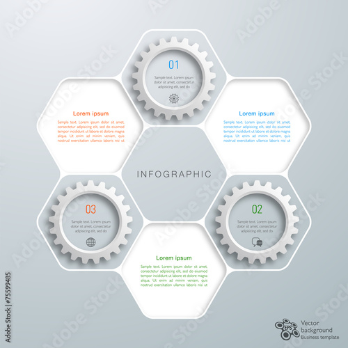 Infographics Vector Background Honeycomb Structure