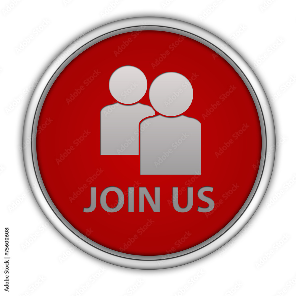 Join us circular icon on white background Join us circular icon on white background