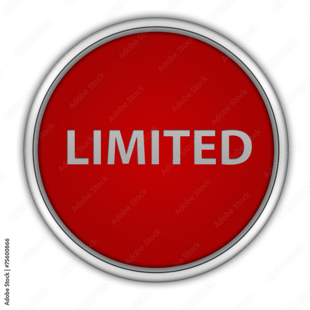 Limited circular icon on white background Limited circular icon on white background