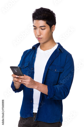 Man use of mobile phone