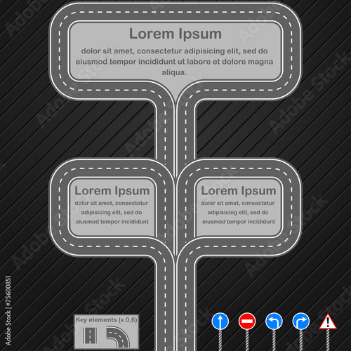 Road infographics template