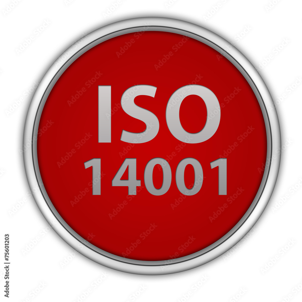 Iso 14001 circular icon on white background Iso 14001 circular icon on white background