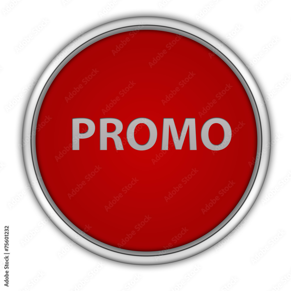 Promo circular icon on white background Promo circular icon on white background