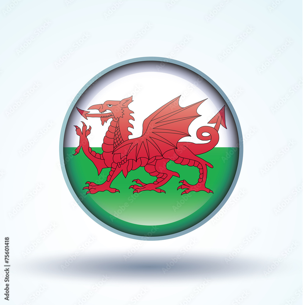 Flag set of Wales, vector illustration Flag set of Wales, vector illustration