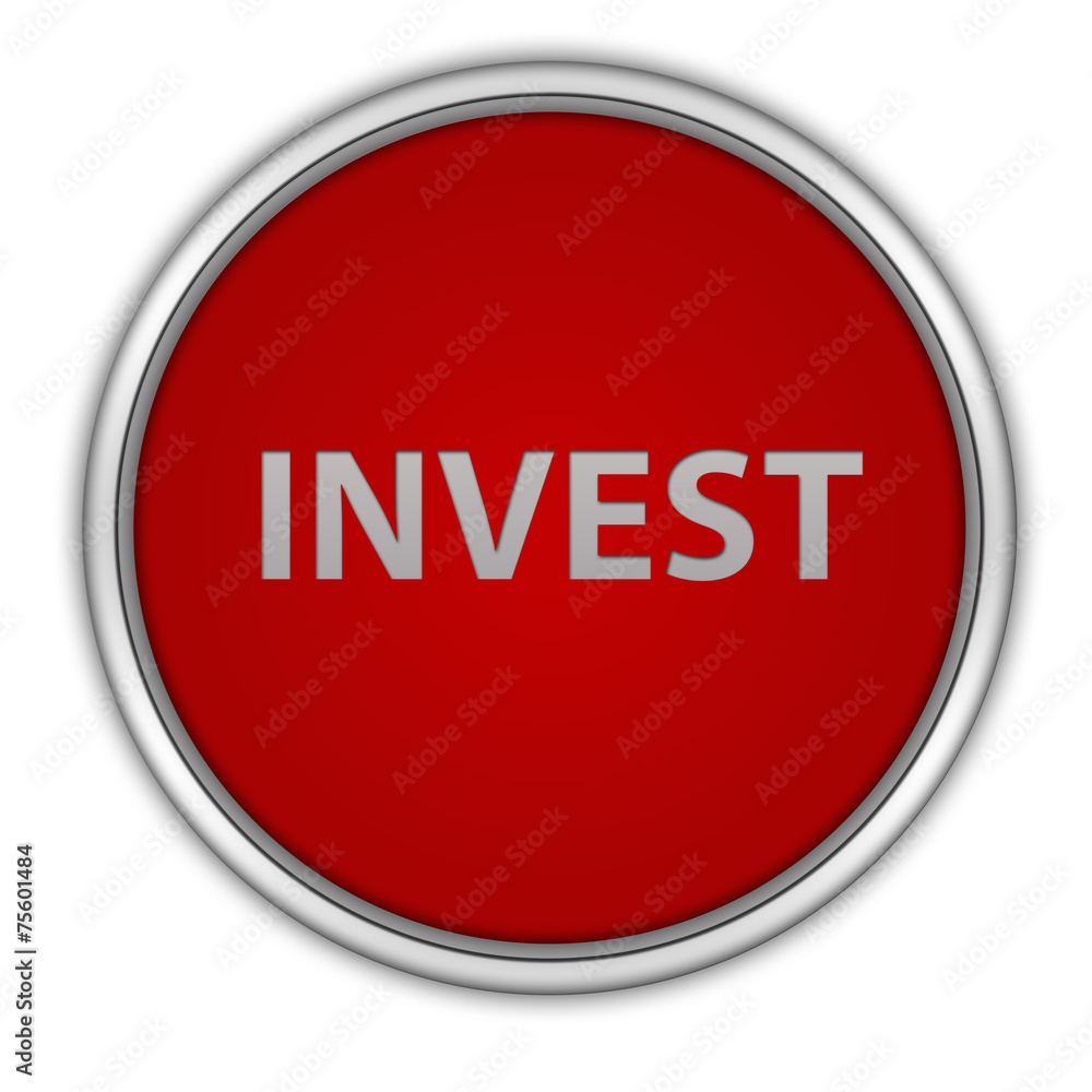 Invest circular icon on white background Invest circular icon on white background