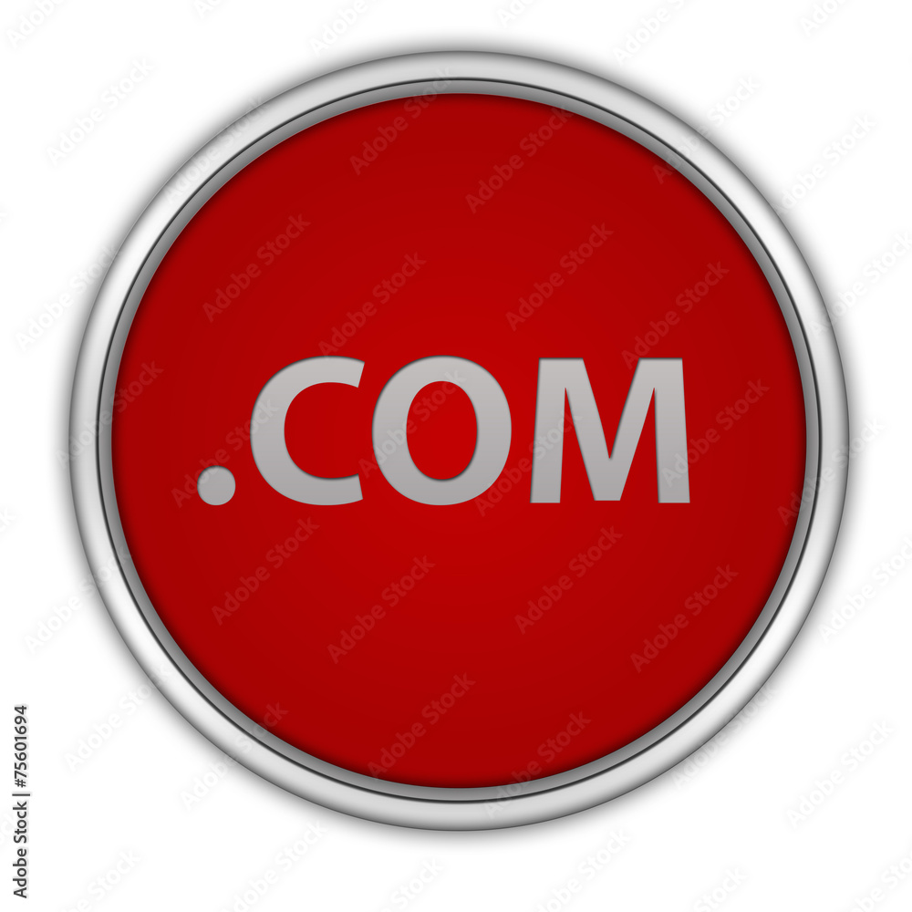 Com circular icon on white background Com circular icon on white background