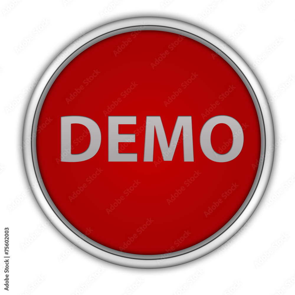 Demo circular icon on white background Demo circular icon on white background