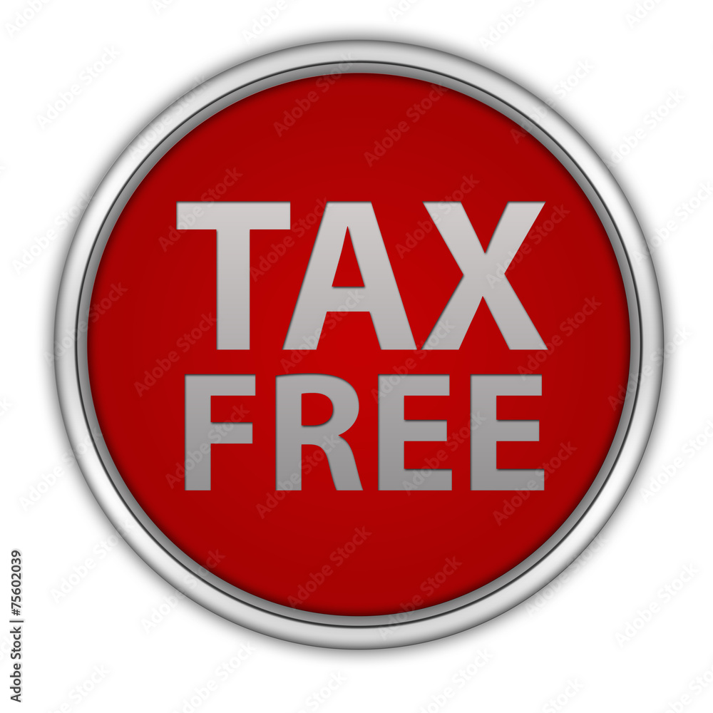 Tax free circular icon on white background Tax free circular icon on white background