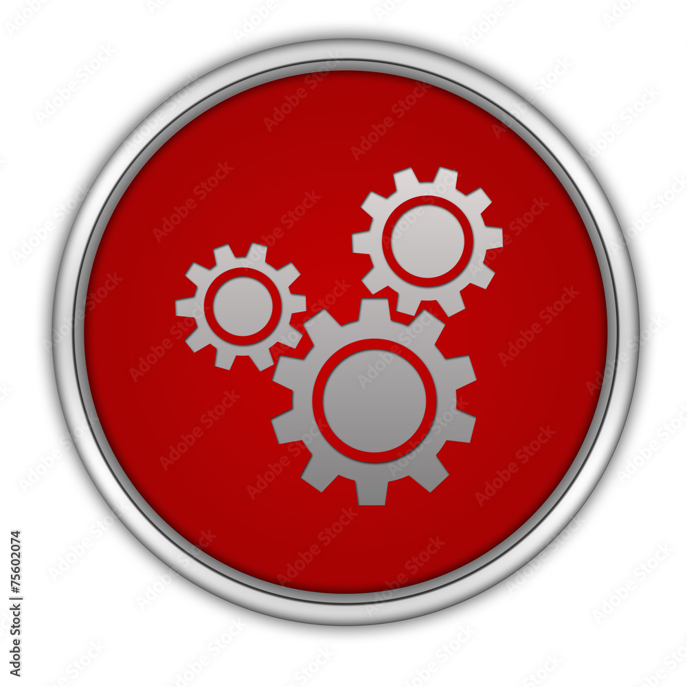 Settings circular icon on white background Settings circular icon on white background