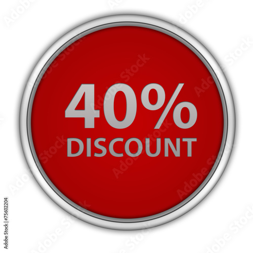 Free Download Discount forty percent circular icon on white background - GFXLoad
